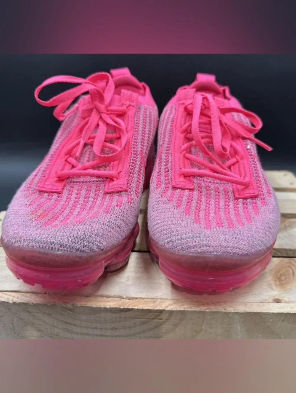Nike Wmns Air VaporMax 2021 Flyknit 'Hyper Pink' Sneakers Size 8 Used Like New